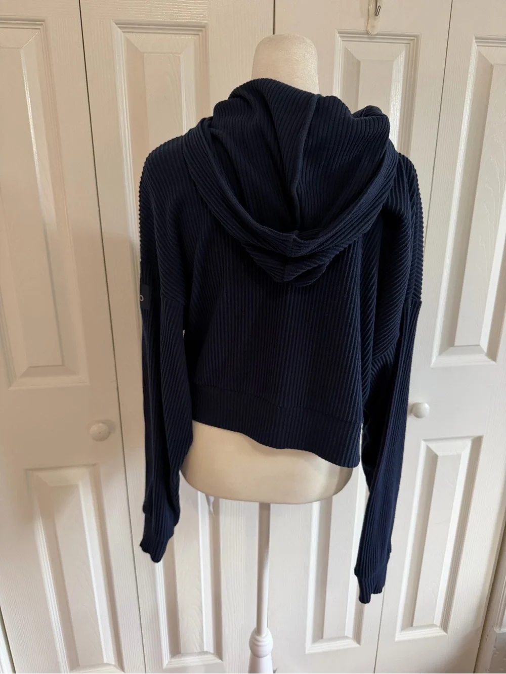 Alo Yoga Muse Hoodie Cropped Ribbed Size Small